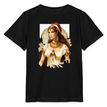 Antike Königin in rotem Diadem - Stanley/Stella Kinder T-Shirt MINI CREATOR  - Schwarz - Vorne - Mikhail (115cm)