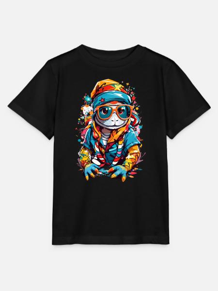 Echse - Stanley/Stella Kinder T-Shirt MINI CREATOR - Schwarz