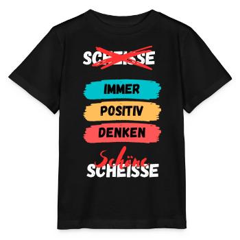 Immer Positiv Denken Farbband - Stanley/Stella Kinder T-Shirt MINI CREATOR  - Schwarz - Vorne - Mikhail (115cm)