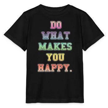 Inspirierende farbenfrohe Glücksbotschaft - Stanley/Stella Kinder T-Shirt MINI CREATOR  - Schwarz - Vorne - Mikhail (115cm)