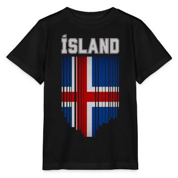 Flagge von Island, Isländischer Stolz - Stanley/Stella Kinder T-Shirt MINI CREATOR  - Schwarz - Vorne - Mikhail (115cm)