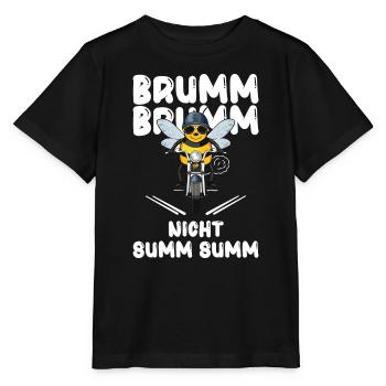 Biene Motorrad brumm brumm nicht summ summ weiß - Stanley/Stella Kinder T-Shirt MINI CREATOR  - Schwarz - Vorne - Mikhail (115cm)