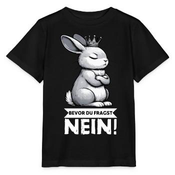 Avant que vous ne demandiez : non, lapin, lapin, lapin, lapin - T-shirt bio MINI CREATOR Stanley/Stella Enfant - noir - Devant - Mikhail (115cm)
