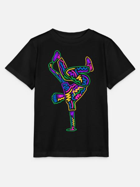 Breakdancing Breakdancer Bunt Jungen Breakdance - Stanley/Stella Kinder T-Shirt MINI CREATOR - Schwarz