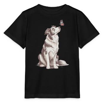 Illustration du chien de troupeau Motif artistique - T-shirt bio MINI CREATOR Stanley/Stella Enfant - noir - Devant - Mikhail (115cm)