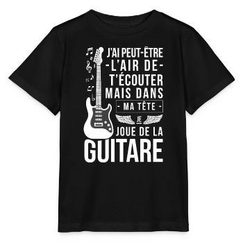 J Ai Peut Etre L Air De T Ecouter Mais Dans Ma ... - T-shirt bio MINI CREATOR Stanley/Stella Enfant - noir - Devant - Mikhail (115cm)