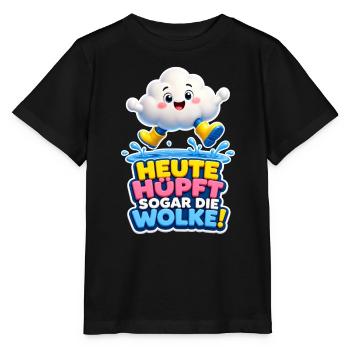 Cloud Jumps Today Even the Cloud Rain Humor - Stanley/Stella MINI CREATOR Kids’ T-Shirt - black - Front - Mikhail (115cm)