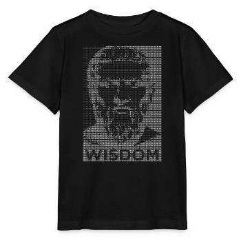Aristoteles ASCII-Porträt - Stanley/Stella Kinder T-Shirt MINI CREATOR  - Schwarz - Vorne - Mikhail (115cm)