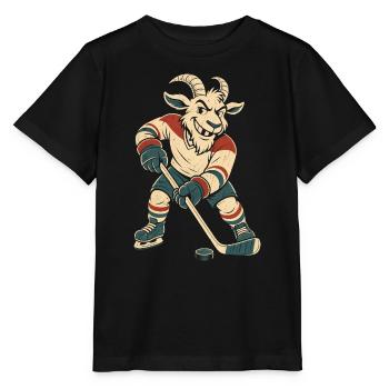 Eishockey Enforcer Ziege fehlender Zahn harter - Stanley/Stella Kinder T-Shirt MINI CREATOR  - Schwarz - Vorne - Mikhail (115cm)
