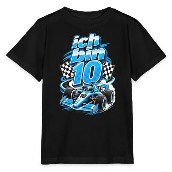10 Jahre Rennfahrer Rennwagen Geburtstag Geschenk - Stanley/Stella Kinder T-Shirt MINI CREATOR  - Schwarz - Vorne - Mikhail (115cm)
