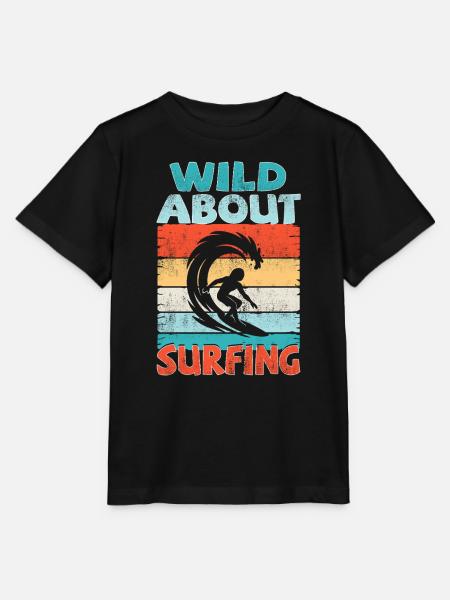 Wild about Surfing - Stanley/Stella Kinder T-Shirt MINI CREATOR - Schwarz