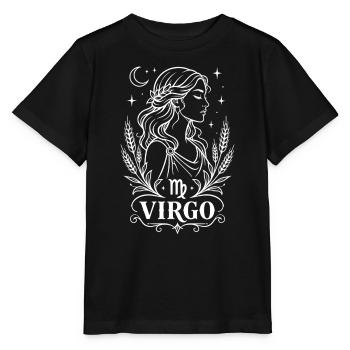 Sternzeichen Jungfrau - Elegantes Line Art Astro - Stanley/Stella Kinder T-Shirt MINI CREATOR  - Schwarz - Vorne - Mikhail (115cm)