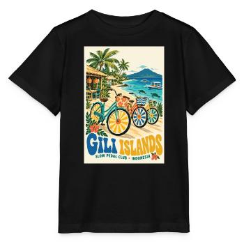 Erleben Sie Gili Islands Indonesien Retro Tropical - Stanley/Stella Kinder T-Shirt MINI CREATOR  - Schwarz - Vorne - Mikhail (115cm)