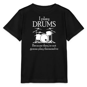 Batterie - T-shirt bio MINI CREATOR Stanley/Stella Enfant - noir - Devant - Mikhail (115cm)
