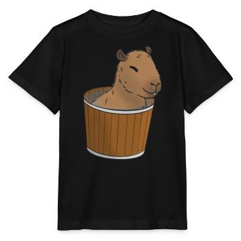 Capybara Meme - Stanley/Stella MINI CREATOR Kids’ T-Shirt - black - Front - Mikhail (115cm)