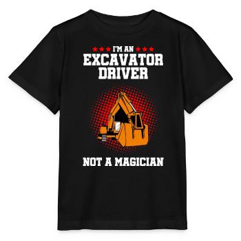 Heavy Equipment Operator and Excavator Operator Design - Stanley/Stella MINI CREATOR Kids’ T-Shirt - black - Front - Mikhail (115cm)