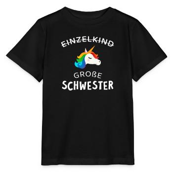 Große Schwester Einhorn Unicorn - Stanley/Stella Kinder T-Shirt MINI CREATOR  - Schwarz - Vorne - Mikhail (115cm)