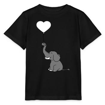 luftballon herz form liebe elefant gluecklich nied - Stanley/Stella Kinder T-Shirt MINI CREATOR  - Schwarz - Vorne - Mikhail (115cm)