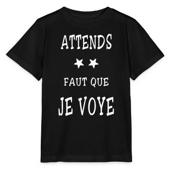Attends... faut que je voye - T-shirt bio MINI CREATOR Stanley/Stella Enfant - noir - Devant - Mikhail (115cm)