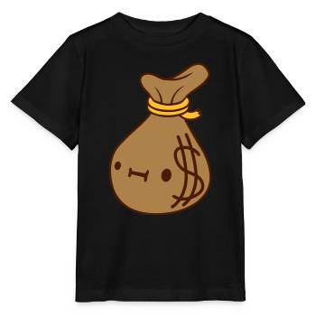 Gesicht Dollar Geld Sack - Stanley/Stella Kinder T-Shirt MINI CREATOR  - Schwarz - Vorne - Mikhail (115cm)