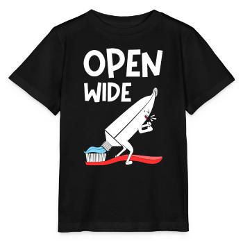 Open Wide - Stanley/Stella MINI CREATOR Kids’ T-Shirt - black - Front - Mikhail (115cm)