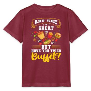 Buffet Theke Selbstbedienung Getränke - Stanley/Stella Kinder T-Shirt MINI CREATOR  - Burgunderrot - Vorne - Kain (125cm)