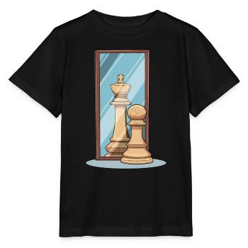 Schach Spiegel König Bauer Spiegelbild - Stanley/Stella Kinder T-Shirt MINI CREATOR  - Schwarz - Vorne - Mikhail (115cm)