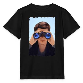 Mann hinter dem Fernglas - Stanley/Stella Kinder T-Shirt MINI CREATOR  - Schwarz - Vorne - Mikhail (115cm)