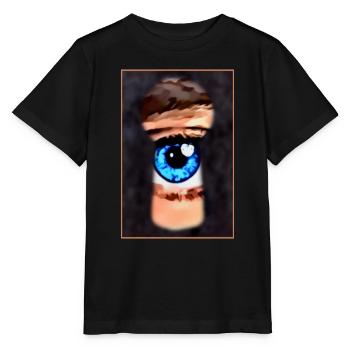 Neugieriger Blick durch's Schlüsselloch - Stanley/Stella Kinder T-Shirt MINI CREATOR  - Schwarz - Vorne - Mikhail (115cm)