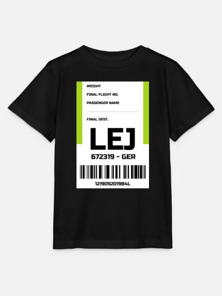 Flughafen Reise Etikett Aufkleber Leipzig LEJ - Stanley/Stella Kinder T-Shirt MINI CREATOR  - Schwarz