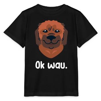 Ok wau with Leonberger dog lovers - Stanley/Stella MINI CREATOR Kids’ T-Shirt - black - Front - Mikhail (115cm)