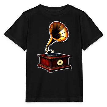 Uralter Grammophon-phänomenaler Klang - Stanley/Stella Kinder T-Shirt MINI CREATOR  - Schwarz - Vorne - Mikhail (115cm)