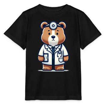 Cute Bear Doctor - Stanley/Stella Kinder T-Shirt MINI CREATOR  - Schwarz - Vorne - Mikhail (115cm)