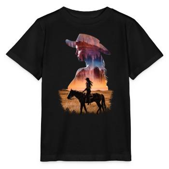 Silhouette de cavalier - T-shirt bio MINI CREATOR Stanley/Stella Enfant - noir - Devant - Mikhail (115cm)