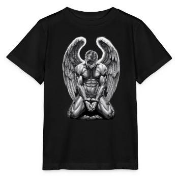 Fallen Angel Gebrochener Engel Engelsflügel - Stanley/Stella Kinder T-Shirt MINI CREATOR  - Schwarz - Vorne - Mikhail (115cm)