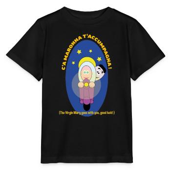 Neapolitanische Redewendungen : Viel Glück - Stanley/Stella Kinder T-Shirt MINI CREATOR  - Schwarz - Vorne - Mikhail (115cm)