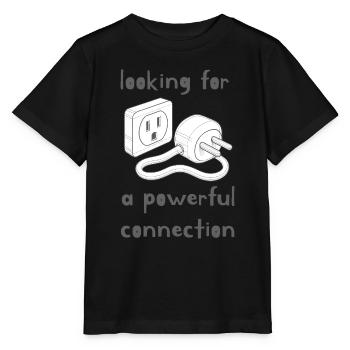 Powerful Connection – Plug & Outlet Design - Stanley/Stella MINI CREATOR Kids’ T-Shirt - black - Front - Mikhail (115cm)