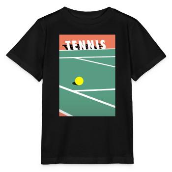 Minimaliste Court de Tennis Sports - T-shirt bio MINI CREATOR Stanley/Stella Enfant - noir - Devant - Mikhail (115cm)