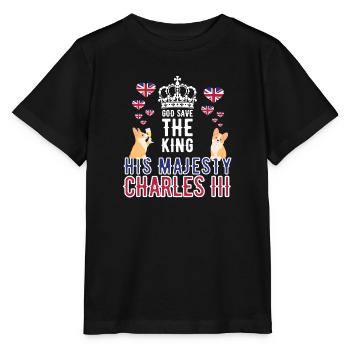 Couronnement du roi britannique Charles Angleterre Drapeau - T-shirt bio MINI CREATOR Stanley/Stella Enfant - noir - Devant - Mikhail (115cm)