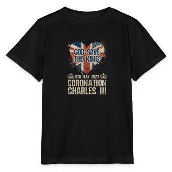 Couronnement du roi britannique Charles Angleterre Drapeau - T-shirt bio MINI CREATOR Stanley/Stella Enfant - noir - Devant - Mikhail (115cm)