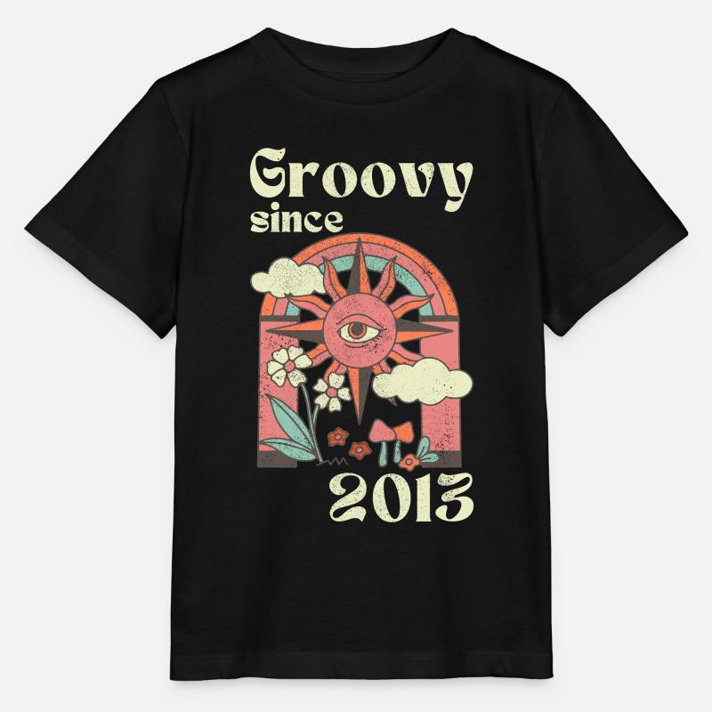Groovy since 2013 mit Retro Grafik - Stanley/Stella Kinder T-Shirt MINI CREATOR  - Schwarz