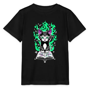 Chaton alchimique - T-shirt bio MINI CREATOR Stanley/Stella Enfant - noir - Devant - Mikhail (115cm)