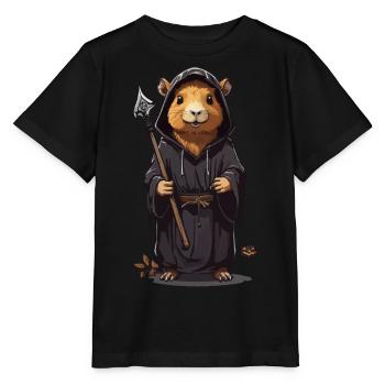 Halloween Capybara Druide Magicien Capybara - T-shirt bio MINI CREATOR Stanley/Stella Enfant - noir - Devant - Mikhail (115cm)