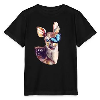 Reh & Schmetterling – Tribut zu Life is Strange - Stanley/Stella Kinder T-Shirt MINI CREATOR  - Schwarz - Vorne - Mikhail (115cm)