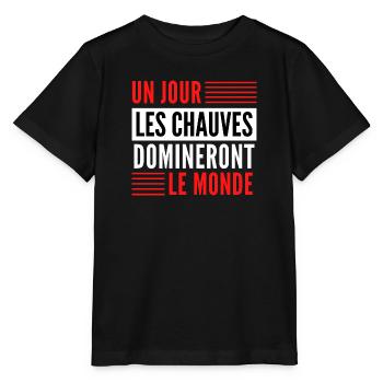 Un jour les chauves domineront le monde - T-shirt bio MINI CREATOR Stanley/Stella Enfant - noir - Devant - Mikhail (115cm)