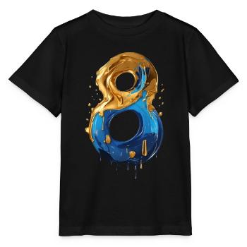 NO. 8 NUMBER 8 COOL 8TH BIRTHDAY - Stanley/Stella MINI CREATOR Kids’ T-Shirt - black - Front - Mikhail (115cm)