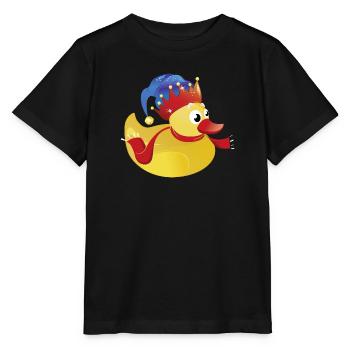 Karneval - Quietscheente - Badeente - Fasching - Stanley/Stella Kinder T-Shirt MINI CREATOR  - Schwarz - Vorne - Mikhail (115cm)