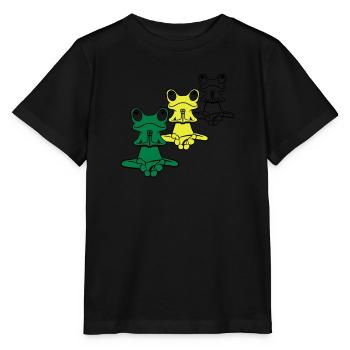 Relaxation de grenouille yoga méditation - T-shirt bio MINI CREATOR Stanley/Stella Enfant - noir - Devant - Mikhail (115cm)
