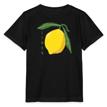 Acide citron frais - lemon - T-shirt bio MINI CREATOR Stanley/Stella Enfant - noir - Devant - Mikhail (115cm)