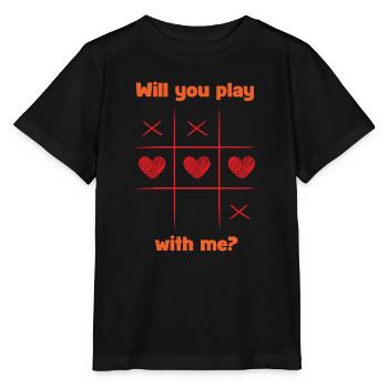 Circle and Cross Will You Play With Me - Stanley/Stella MINI CREATOR Kids’ T-Shirt - black - Front - Mikhail (115cm)